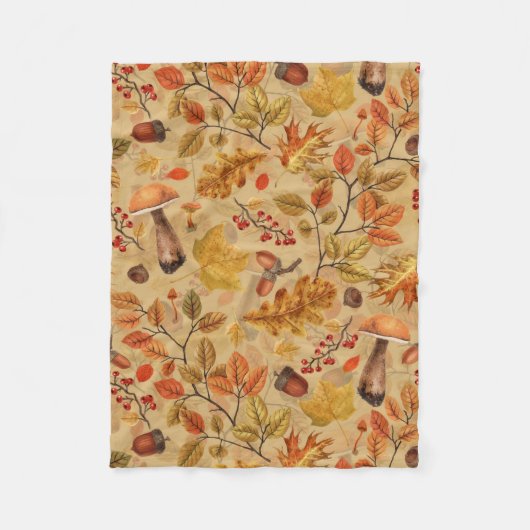 Autumnaler Wald auf Ocker Fleecedecke (Vorderseite)