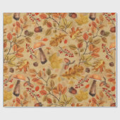 Autumnaler Wald auf Ocker Geschenkpapier (Flach)