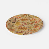 Autumnaler Wald auf Ocker Pappteller (Schrägansicht)