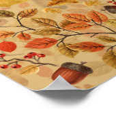 Autumnaler Wald auf Ocker Poster (Ecke)