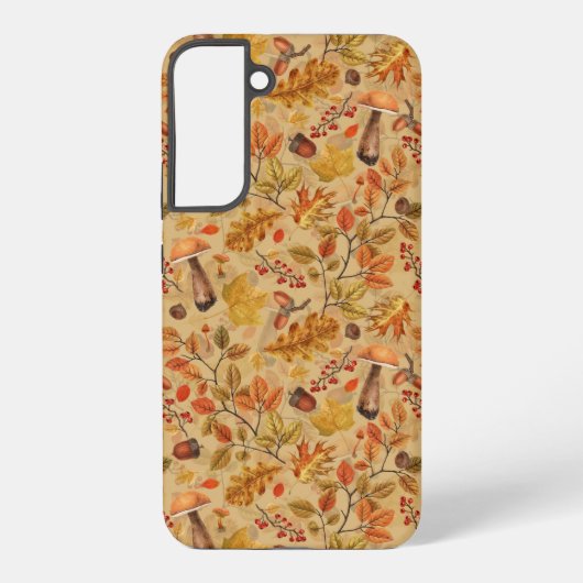 Autumnaler Wald auf Ocker Samsung Galaxy Hülle (Rückseite)