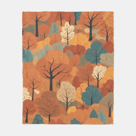 Autumnalwald Fleecedecke (Vorderseite)