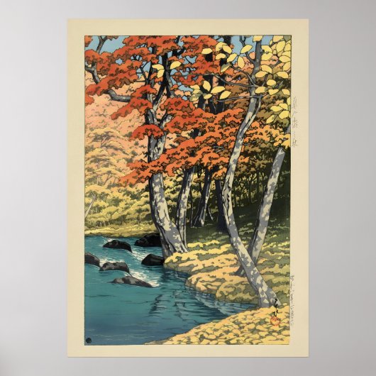 Autumnin Oirase von Hasui Poster (Vorne)