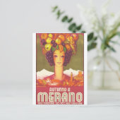 Autumno A Meran Vintage Reiseplaner Postkarte (Stehend Vorderseite)
