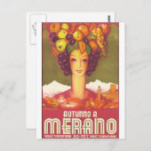 Autumno A Meran Vintage Reiseplaner Postkarte (Vorne/Hinten)