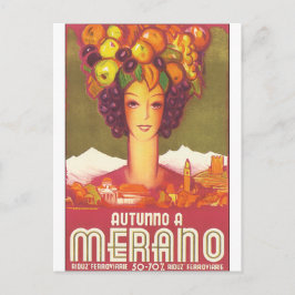 Autumno A Meran Vintage Reiseplaner Postkarte