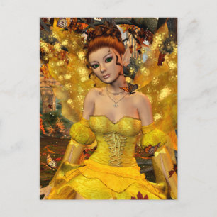 Autumns Dance Fee Fantasy Art Postkarte
