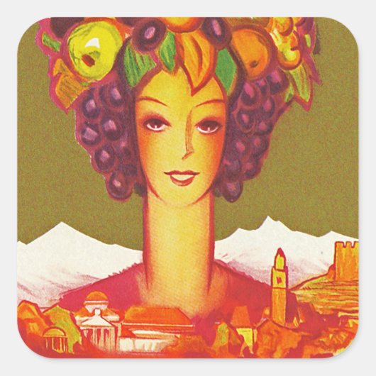 Autunno a Merano Quadratischer Aufkleber (Vorderseite)