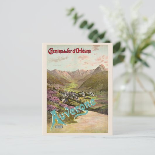 Auvergne France Vintage Poster 1898 Postkarte (Stehend Vorderseite)