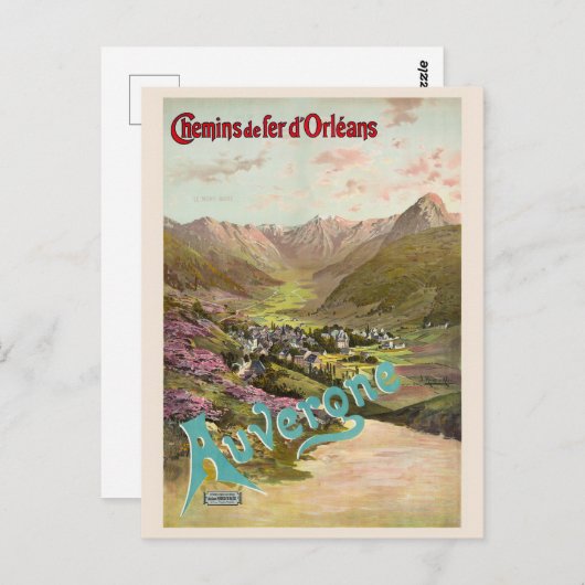 Auvergne France Vintage Poster 1898 Postkarte (Vorne/Hinten)