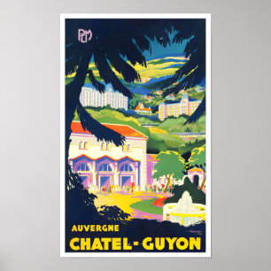 Auvergne France Vintage Reise Poster