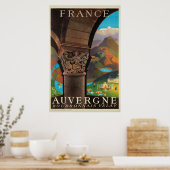 Auvergne, Frankreich, Reiseplakat Poster (Küche)