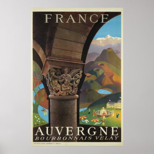 Auvergne, Frankreich, Reiseplakat Poster (Vorne)