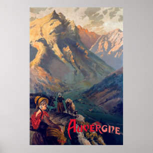 Auvergne, Mountain Road, Frankreich Poster