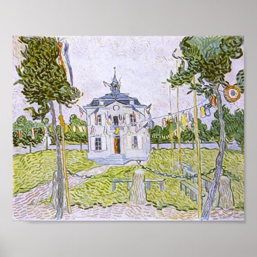 Auvers Town Hall 14 Juli 1890, Vincent van Gogh Poster (Vorne)