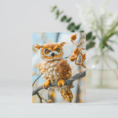 Auwl auf einer Verzweigung Postkarte (Stehend Vorderseite)