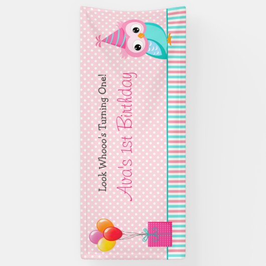Auwl Banner (Personalisiert) - Mädchen 1. Geburtst (Vertikal)