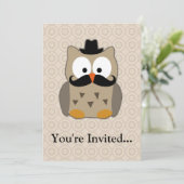 Auwl mit Mustache und Hut Einladung (Stehend Vorderseite)