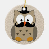 Auwl mit Mustache und Hut Keramikornament (Vorne)