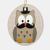 Auwl mit Mustache und Hut Keramikornament (Links)