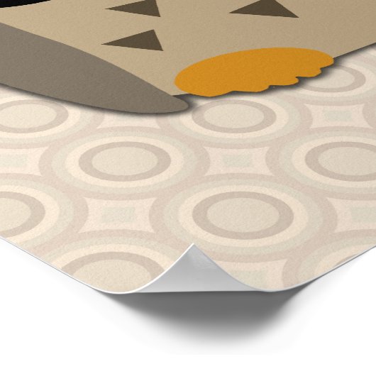 Auwl mit Mustache und Hut Poster (Ecke)