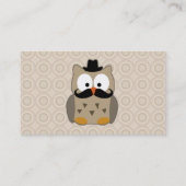 Auwl mit Mustache und Hut Visitenkarte (Rückseite)