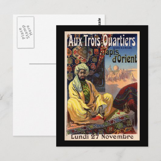 Aux Trois Quartiers Postkarte (Vorne/Hinten)