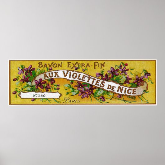 Aux Violettes De Nice Soap Label Paris, Frankreich Poster (Vorne)