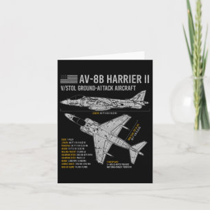Av8b Harrier II Aircraft War Flugzeug Airplane Blu Karte