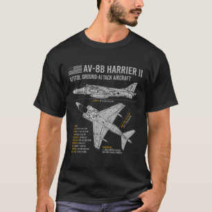 Av8b Harrier II Aircraft War Flugzeug Airplane Blu T-Shirt