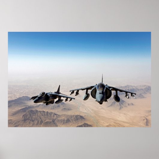 AV-8B Harrier II-Luftfahrzeug Poster (Vorne)