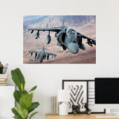 AV-8B Harrier II-Luftfahrzeug Poster (Heimbüro)