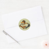 AV - Lion Chasing Tiger Chasing Hund Art Runder Aufkleber (Umschlag)