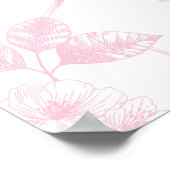 Ava | Benutzerdefiniertes rosa Teddy-Bär-Kinderzim Poster (Ecke)