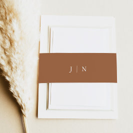 AVA Bohemisch Minimal Terracotta Monogram Wedding Einladungsbanderole
