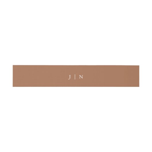 AVA Bohemisch Minimal Terracotta Monogram Wedding Einladungsbanderole (Flach)