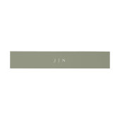AVA Bohemische Minimal Forest Green Monogram Weddi Einladungsbanderole (Flach)