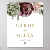 AVA Boho Burgundy Unterschreiben Poster (Vorne)