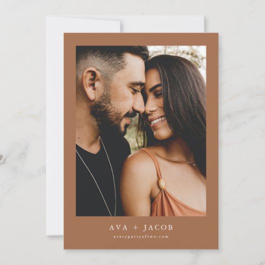 AVA Boho Terracotta Floral Sukkulent Save the Date Einladung (Rückseite)