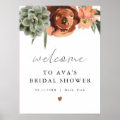 AVA Boho Terracotta & Succulent Bridal Willkommen Poster (Vorne)