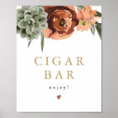 AVA Boho Terracotta Succulent Cigar Bar Sign Poster (Vorne)