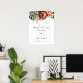 AVA Boho Terracotta & Succulent Wedding Willkommen Poster (Heimbüro)