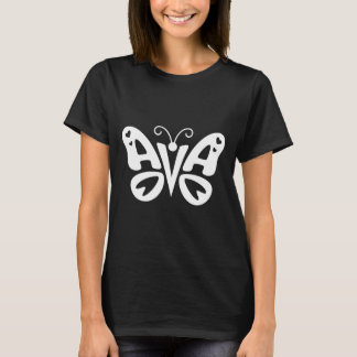 Ava Butterfly - Personalisierte süße Namenswortkun T-Shirt