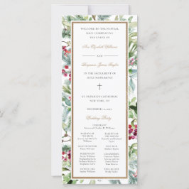Ava Christmas Greenery Katholic Wedding Program