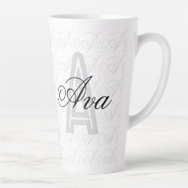 Ava Custom Name Black White Tumbler Milchtasse