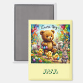 AVA ~ EASTER TEDDY BEAR Easter Chicks ~  Magnet (Vorderseite/Rückseite)