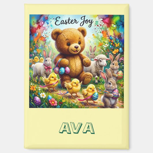 AVA ~ EASTER TEDDY BEAR Easter Chicks ~  Magnet (Vorderseite)
