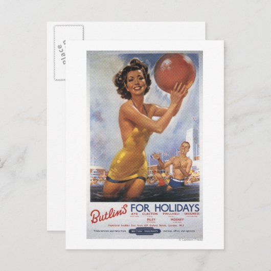 Ava Gardner Look-a-Butlin's Camps Postkarte (Vorne/Hinten)