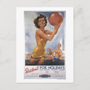 Ava Gardner Look-a-Butlin's Camps Postkarte