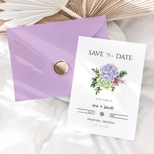 AVA Kaktus Blumen Sukkulente Wüste Save the Date Einladung